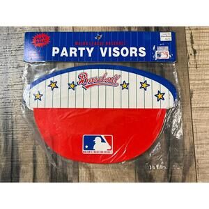 Vintage 90s MLB Baseball Party Visors New, Unopened  4 Paper hats included 1990.